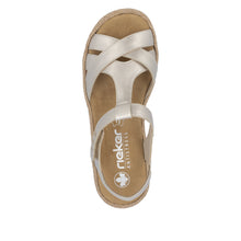 Load image into Gallery viewer, Rieker - V0919-90 - Wedge Sandals - Gold
