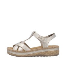 Load image into Gallery viewer, Rieker - V0919-90 - Wedge Sandals - Gold
