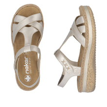 Load image into Gallery viewer, Rieker - V0919-90 - Wedge Sandals - Gold

