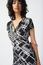 Load image into Gallery viewer, Joseph Ribkoff - 241295 - Geometric Print Wrap Dress - Blk/Multi
