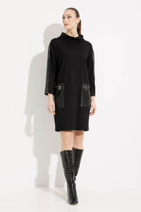 Joseph Ribkoff - 233262 - Funnel Neck Sweater Dress - Black