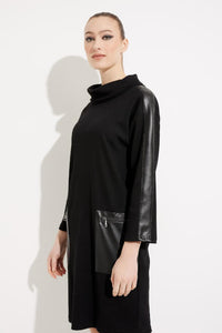 Joseph Ribkoff - 233262 - Funnel Neck Sweater Dress - Black