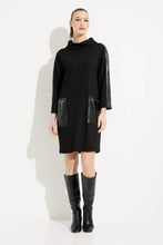 Load image into Gallery viewer, Joseph Ribkoff - 233262 - Funnel Neck Sweater Dress - Black
