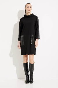 Joseph Ribkoff - 233262 - Funnel Neck Sweater Dress - Black