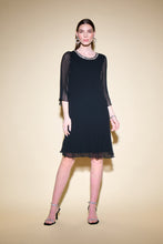 Load image into Gallery viewer, Joseph Ribkoff - 234700 - Pleated Chiffon Trapeze Dress - Black
