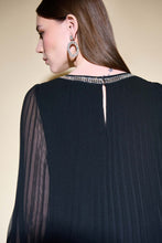Load image into Gallery viewer, Joseph Ribkoff - 234700 - Pleated Chiffon Trapeze Dress - Black
