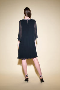 Joseph Ribkoff - 234700 - Pleated Chiffon Trapeze Dress - Black