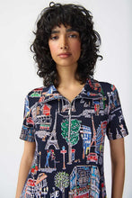 Load image into Gallery viewer, Joseph Ribkoff - 241209 - Scenery Print Silky Knit Trapeze Dress
