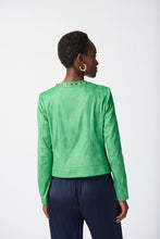 Load image into Gallery viewer, Joseph Ribkoff - 241909 - Faux Leather Studded Jacket - Island Green
