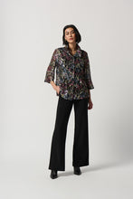 Load image into Gallery viewer, Joseph Ribkoff - 234106 -Abstract Print Shirred Collar Trapeze Jacket - Multi
