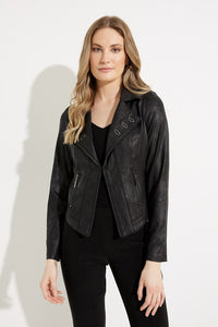 Joseph Ribkoff - 231934 - Fitted Moto Jacket - Black