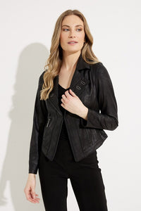 Joseph Ribkoff - 231934 - Fitted Moto Jacket - Black