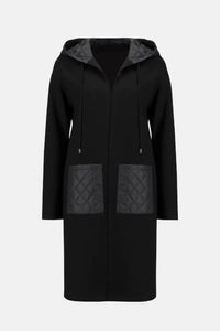 Joseph Ribkoff - 233058 - Quilted Hooded Jacket - Black