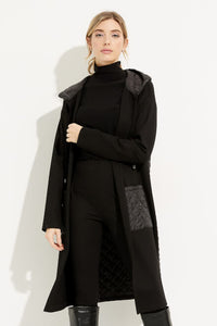 Joseph Ribkoff - 233058 - Quilted Hooded Jacket - Black