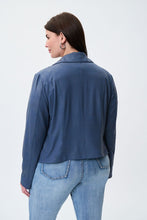 Load image into Gallery viewer, Joseph Ribkoff - 231934 - Fitted Moto Jacket - Mineral BLue
