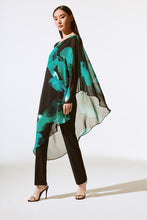 Load image into Gallery viewer, Joseph Ribkoff - 243791 - Chiffon Floral Print Layered Tunic - Black/Green
