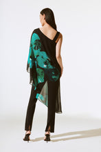 Load image into Gallery viewer, Joseph Ribkoff - 243791 - Chiffon Floral Print Layered Tunic - Black/Green
