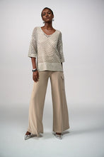 Load image into Gallery viewer, Joseph Ribkoff - 241922 - Sequin Detail Crochet Top - Champagne
