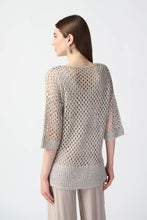 Load image into Gallery viewer, Joseph Ribkoff - 241922 - Sequin Detail Crochet Top - Champagne
