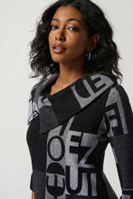 Load image into Gallery viewer, Joseph Ribkoff - 234226 - Mixed Media Knit Tunic - Grey/Black
