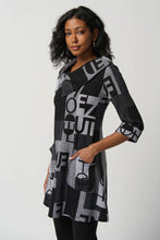 Load image into Gallery viewer, Joseph Ribkoff - 234226 - Mixed Media Knit Tunic - Grey/Black
