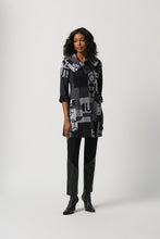 Load image into Gallery viewer, Joseph Ribkoff - 234226 - Mixed Media Knit Tunic - Grey/Black
