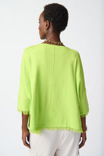 Load image into Gallery viewer, Joseph Ribkoff - 241933 - Frayed Edge Top - Key Lime
