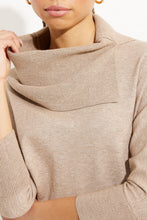 Load image into Gallery viewer, Joseph Ribkoff - 233955 - Asymmetrical Neckline Top - Latte melange
