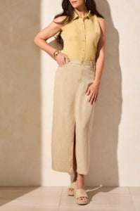 Tribal - 5766O - Flowy Full Length 5 Pokets Skirt - Dustysand