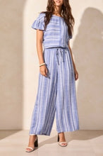 Load image into Gallery viewer, Tribal - 7704O - Linen Blend Striped Flowy Pants - Calypso Blue
