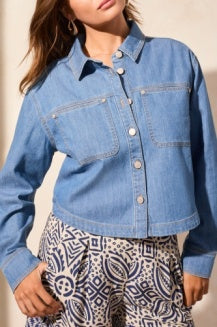 Tribal - 5743O - Light Denim Overshirt - Coastline