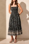 Load image into Gallery viewer, Tribal - 937O - Lined Sleeveless Dress With Ruching - Deep Sea
