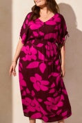 Load image into Gallery viewer, Tribal - 5750O - Flowy Dress With Shoulders Ties - Maroon
