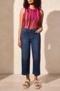 Load image into Gallery viewer, Tribal - 5708O - Audrey Pull On Flare Jeans With Pockets - Stormyblue
