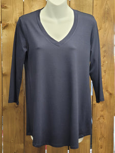 PURE - 210-4570 - V-neck Bamboo Tunic - Navy