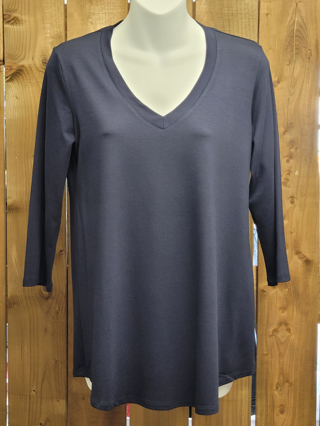 PURE - 210-4570 - V-neck Bamboo Tunic - Navy