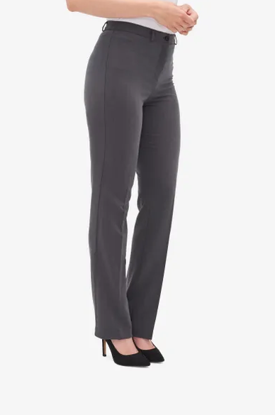 Tribal 6759U - PETITE size zipper-front pant - Charcoal