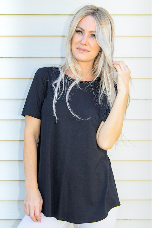 PURE - 210-4770 - BAMBOO Tee - Short Sleeve Navy