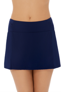 Christina - 30ZZ60YO -  Swim Skort Bottom - Navy Plus Size