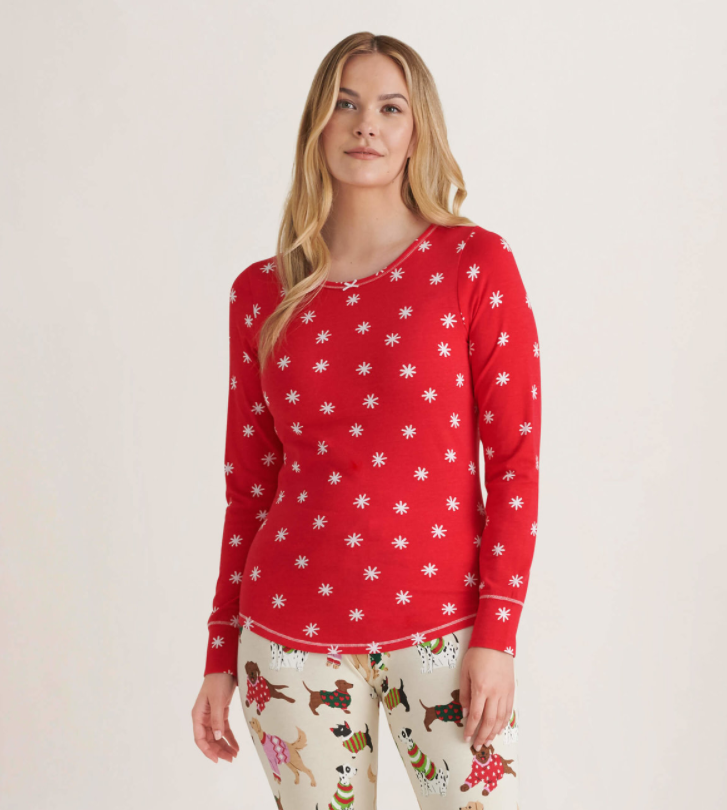 Hatley - TS1CHSN004 - Winter Snowflakes Stretch Jersey Pajama Top