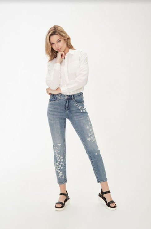 FDJ - 2276779 - Embroidered Ankle Jeans