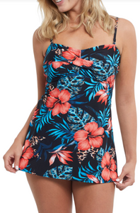 Tribal - Swim Dress with Removable Straps - 1007O-3562K