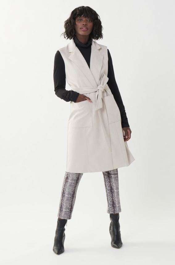 Joseph Ribkoff - 223916 - Belted Vest - Stone