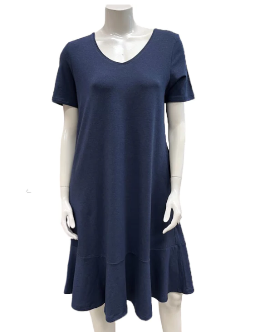 Gilmour - BD-3073 - Midi Flounce Dress Navy