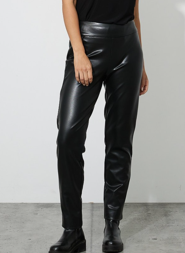Joseph Ribkoff - 223196 - Faux Leather Pants - Black
