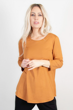 Load image into Gallery viewer, PURE - 210-4769 - BAMBOO 3/4 length Sleeve Round Neck - Charcoal
