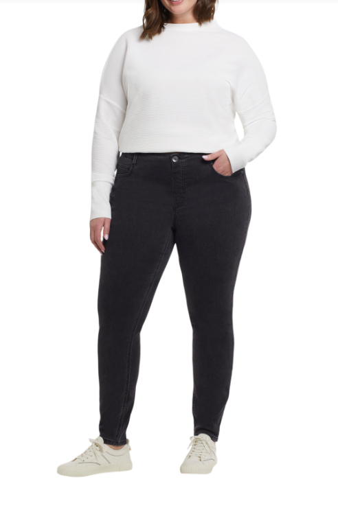 Tribal - 7109V - Plus Size Audrey Icon Fit Ankle Jegging - Fade Black