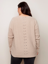Load image into Gallery viewer, Charlie B -O2170 - Plus Size Sweater with Back Eyelet Detail - Chestnut
