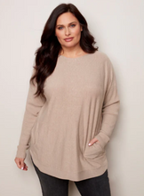 Load image into Gallery viewer, Charlie B -O2170 - Plus Size Sweater with Back Eyelet Detail - Chestnut
