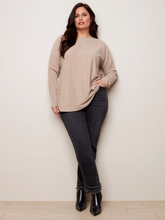 Load image into Gallery viewer, Charlie B -O2170 - Plus Size Sweater with Back Eyelet Detail - Chestnut
